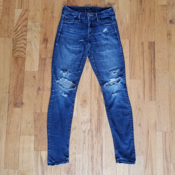 MOTHER GOOD COND RIPPED THE LOOKER SKINNY JEANS